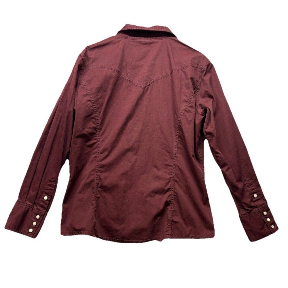 Carhartt  Burgundy Pearl Snap Long Sleeve Shirt Size L Large Country Western - Picture 4 of 4